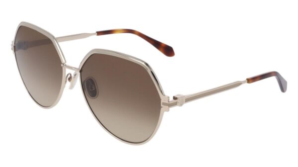 Salvatore Ferragamo Round Oversize Sun - Golden