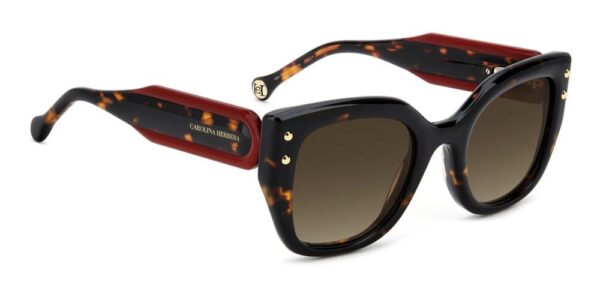 Carolina Herrera Kat Sun - Tortoise & Red - Image 2