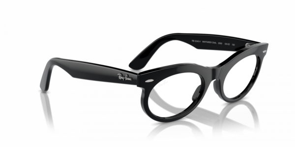 Ray Ban Oval Eyeglasses - Shiny Black