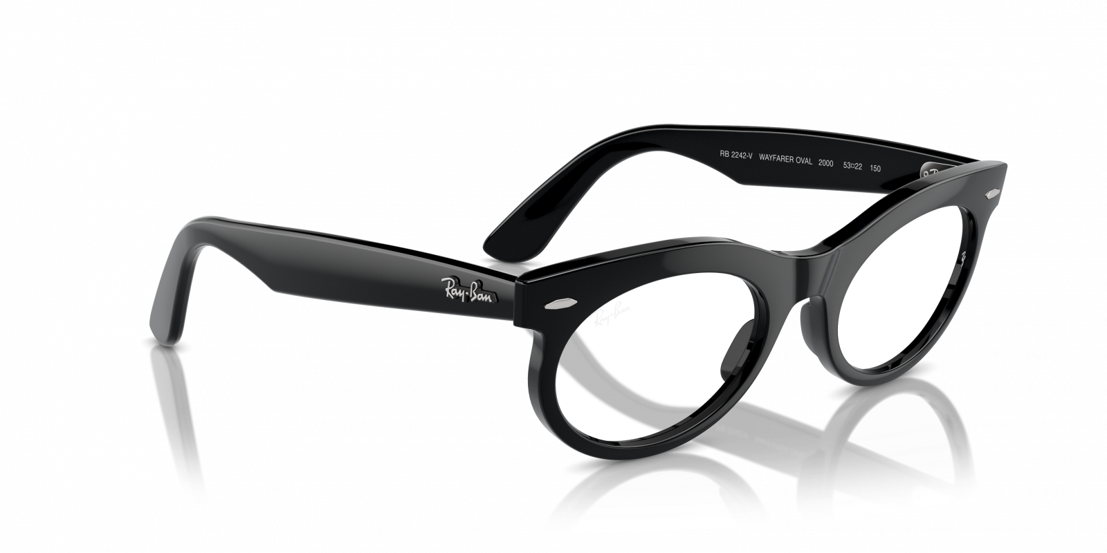 Ray Ban Oval Eyeglasses – Shiny Black