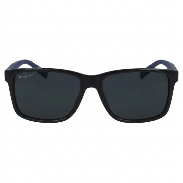 Ferragamo Rectangular Sun - Dark Grey and Navy Blue