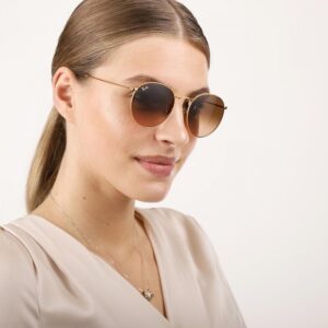 Ray Ban Round - Gold & Brown